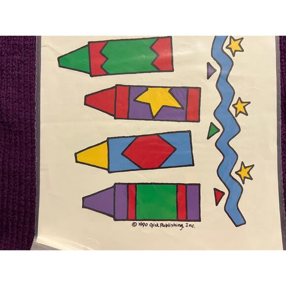 colored iron on transfers crayons cartoon 1990s - Picture 4 of 5